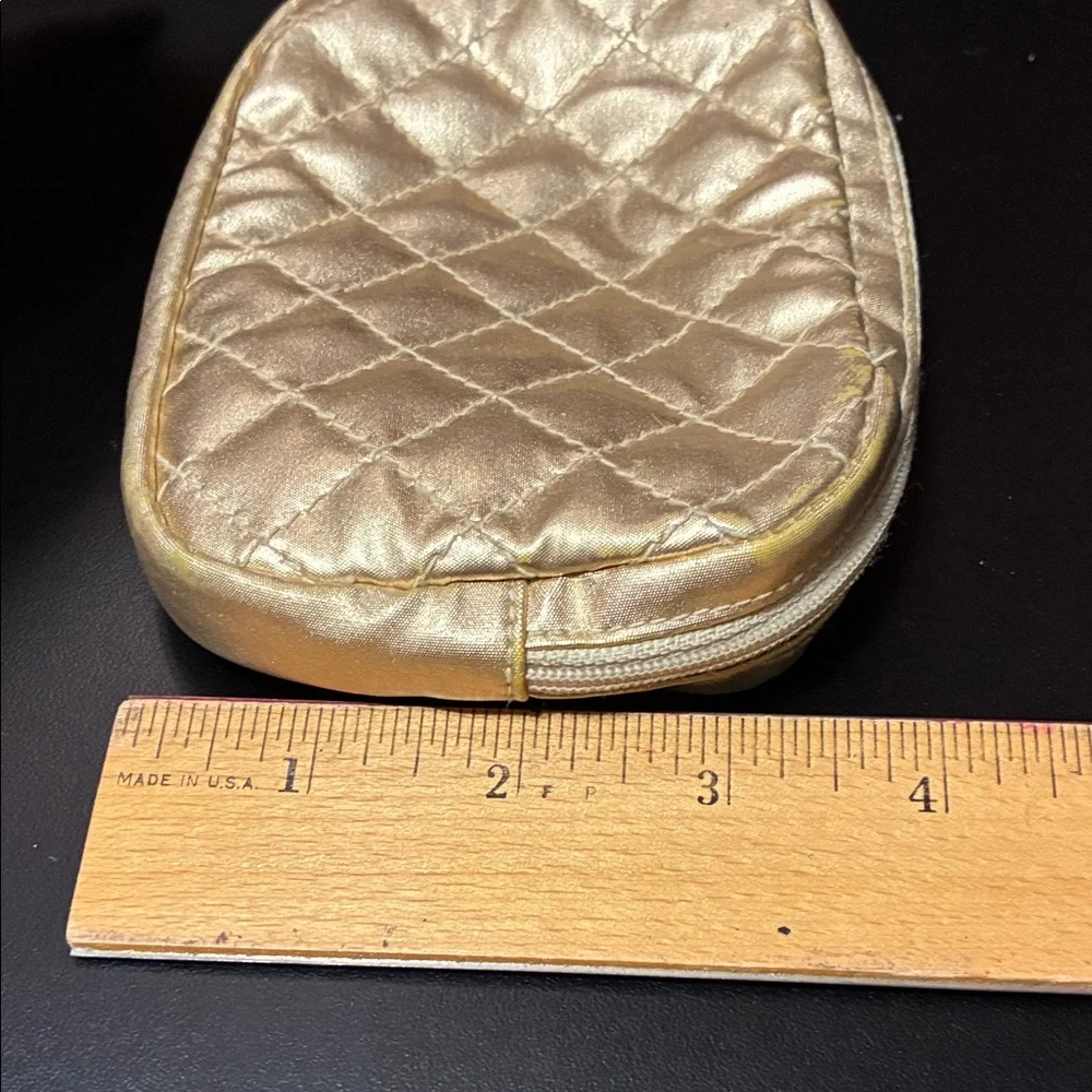 Vintage Gold Quilted cosmetics bag